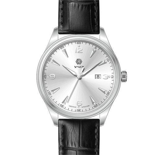 Наручные часы УЧЗ 3086L-1, серебряный, черный