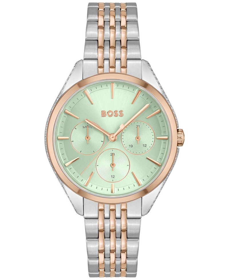 Женские двухцветные часы Saya с браслетом из нержавеющей стали, 37 мм BOSS