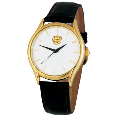 Кварцевые часы Слава 'Патриот' логотип Герб РФ 1119535/2035