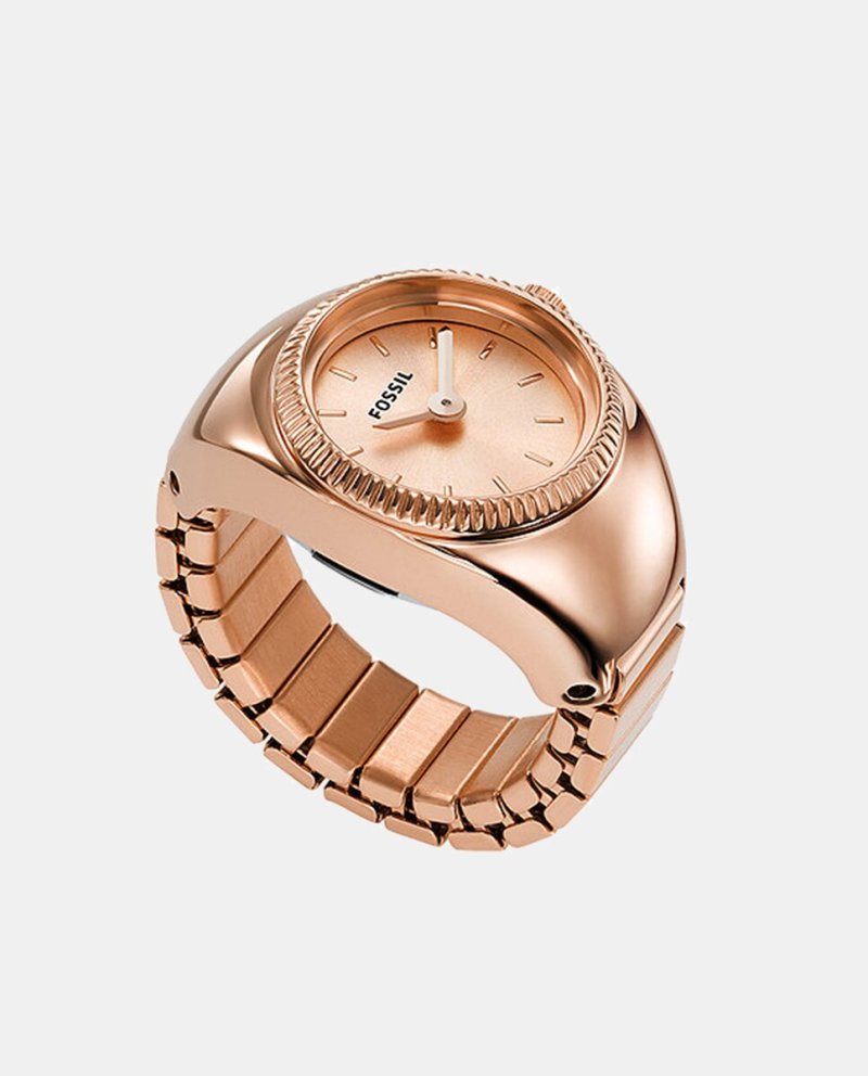 Ring Watch ES5247 розовые женские часы из нержавеющей стали Fossil, розовый