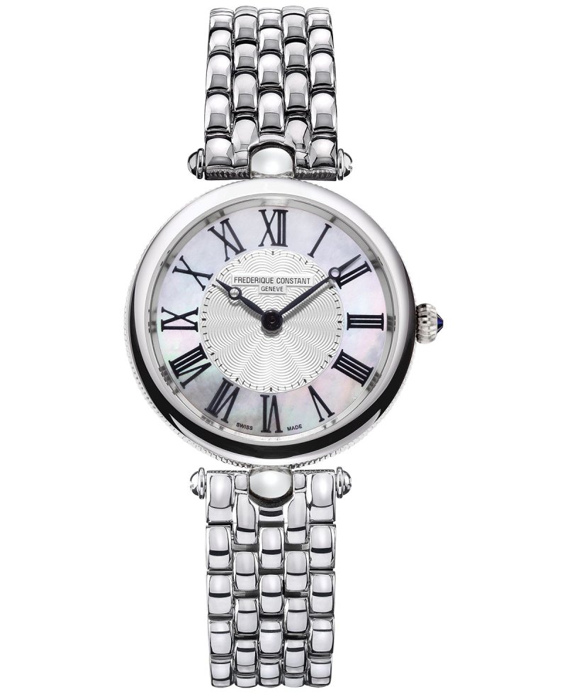 Женские швейцарские часы в стиле ар-деко с браслетом из нержавеющей стали, 30 мм Frederique Constant