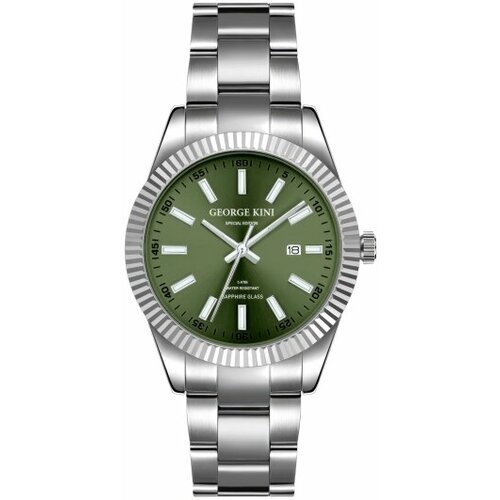 Наручные часы GEORGE KINI, зеленый, серебряный
