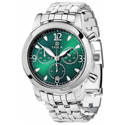 Наручные часы НИКА Ego, серебряный, зеленый