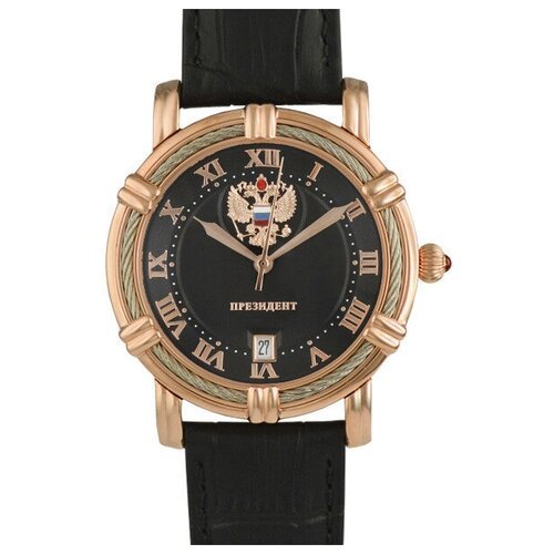 Наручные часы Русское время 4459475, черный, золотой