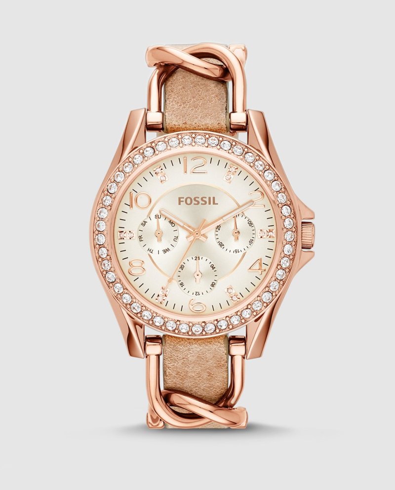 Женские часы Fossil ES3466 Riley Fossil, коричневый