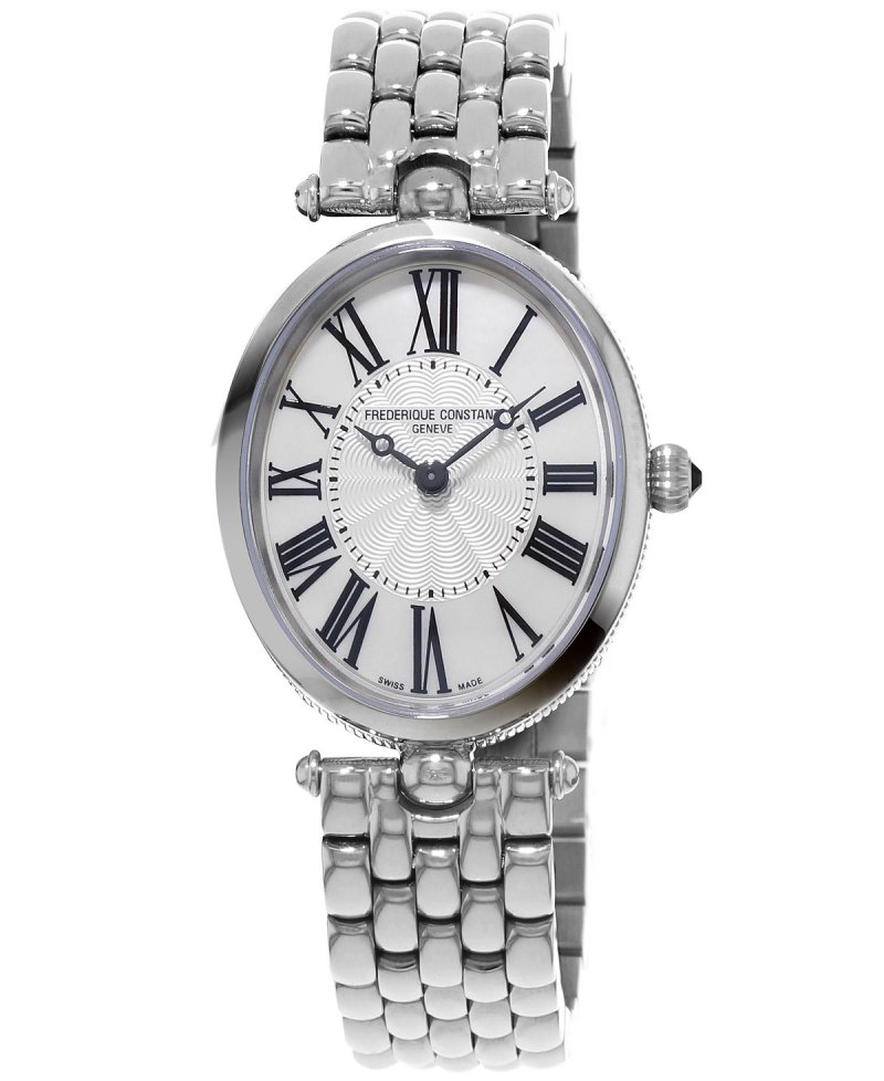 Женские швейцарские часы-браслет из нержавеющей стали в стиле ар-деко 30x25 мм Frederique Constant