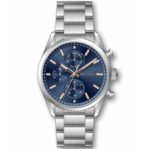 Наручные часы Guardo 12718-1, серебряный, синий