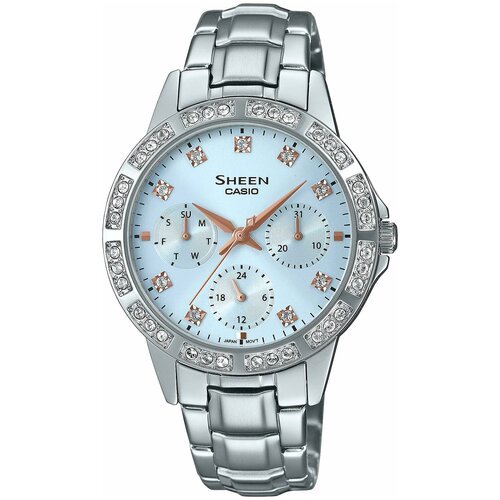 Наручные часы CASIO Sheen SHE-3517D-2A, серебряный, голубой