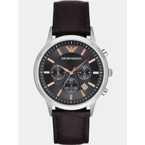 Наручные часы EMPORIO ARMANI Renato, серебряный, коричневый