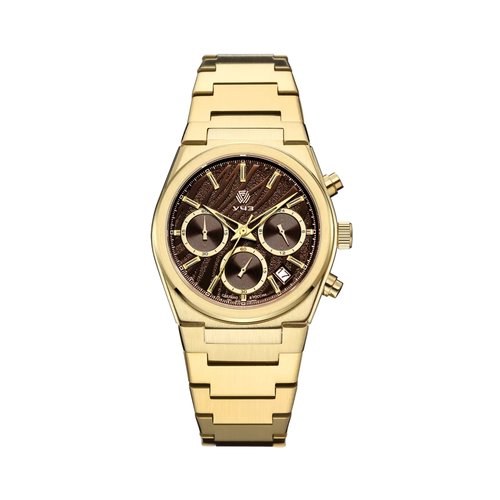 Наручные часы УЧЗ 3084B-7, коричневый, золотой