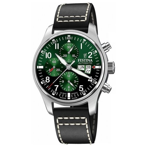 Наручные часы FESTINA Swiss Made, зеленый, серебряный