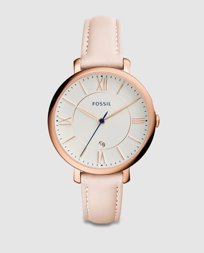 Fossil ES3988 розовые кожаные женские часы Fossil, розовый