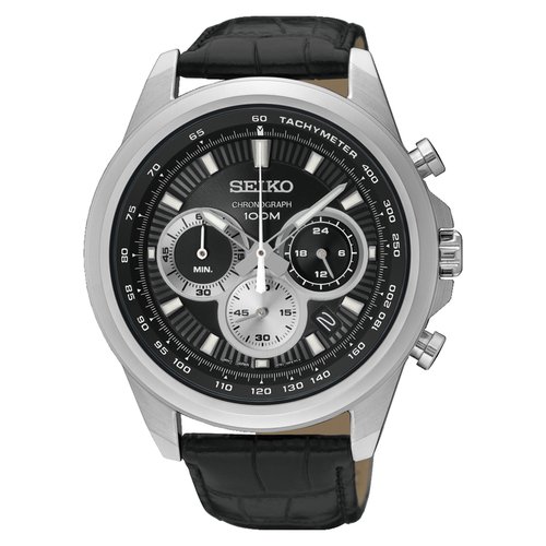Наручные часы SEIKO SSB249P1, черный, серебряный