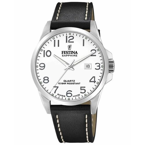 Наручные часы FESTINA Swiss Made F20025/1, черный, серебряный