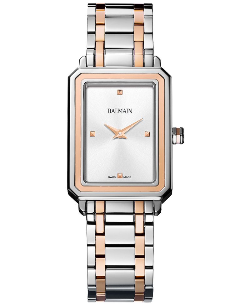 Женские швейцарские часы Eirini с двухцветным браслетом из нержавеющей стали, 25x33 мм Balmain