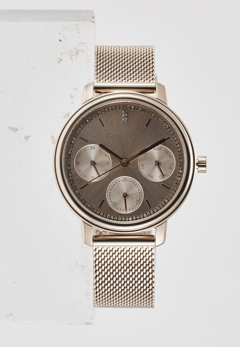 Часы с хронографом Calvin Klein, розовое золото