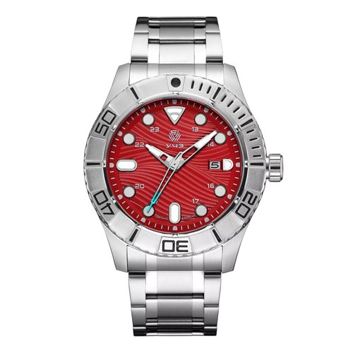 Наручные часы УЧЗ 3085B-2, красный, серебряный