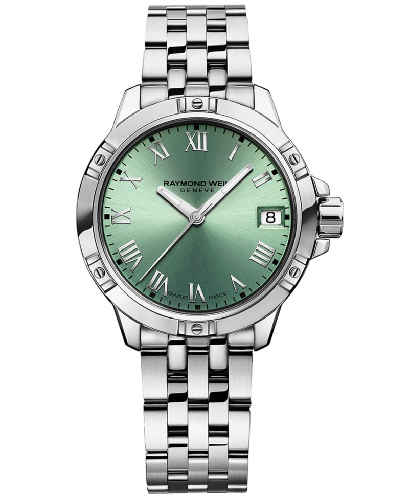 Женские швейцарские часы Tango Classic с браслетом из нержавеющей стали, 30 мм Raymond Weil, зеленый