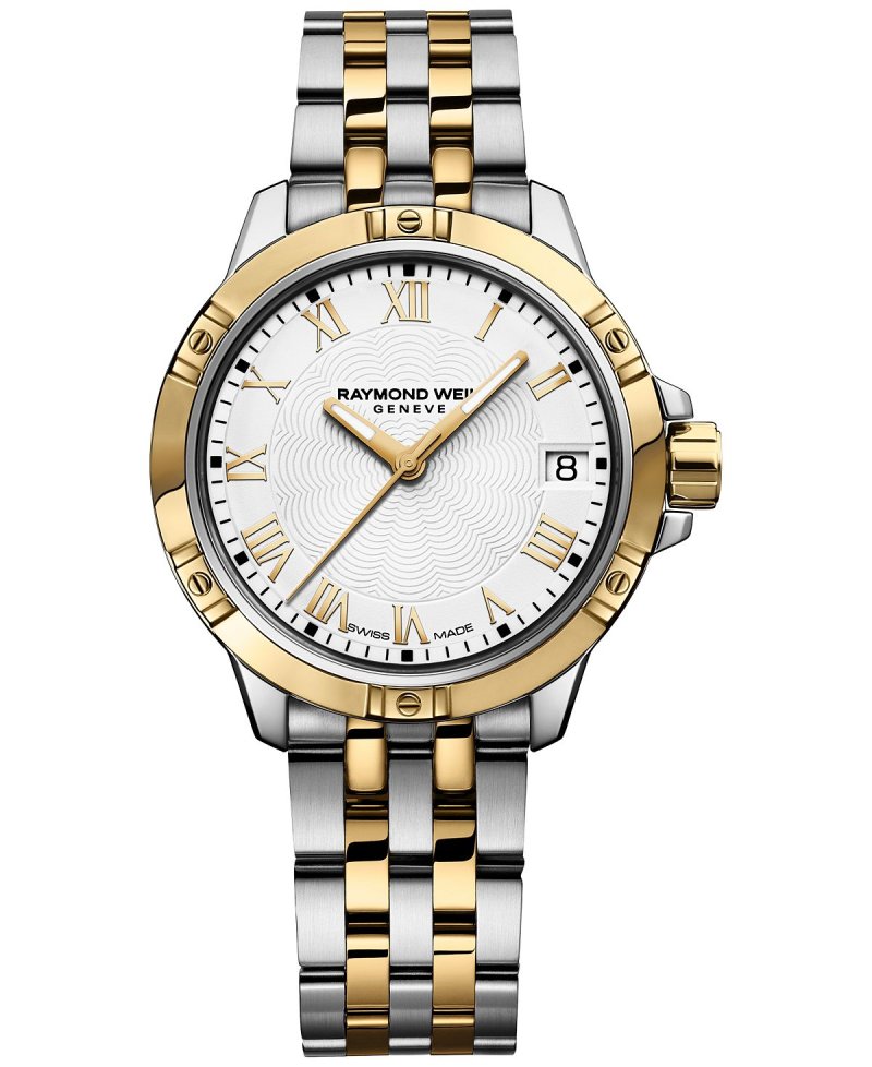 Женские часы Swiss Tango с двухцветным браслетом из нержавеющей стали с PVD-покрытием, 30 мм 5960-STP-00308 Raymond Weil
