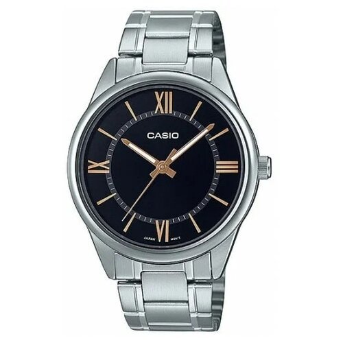 Наручные часы CASIO Collection MTP-V005D-1B5UDF, черный, серебряный